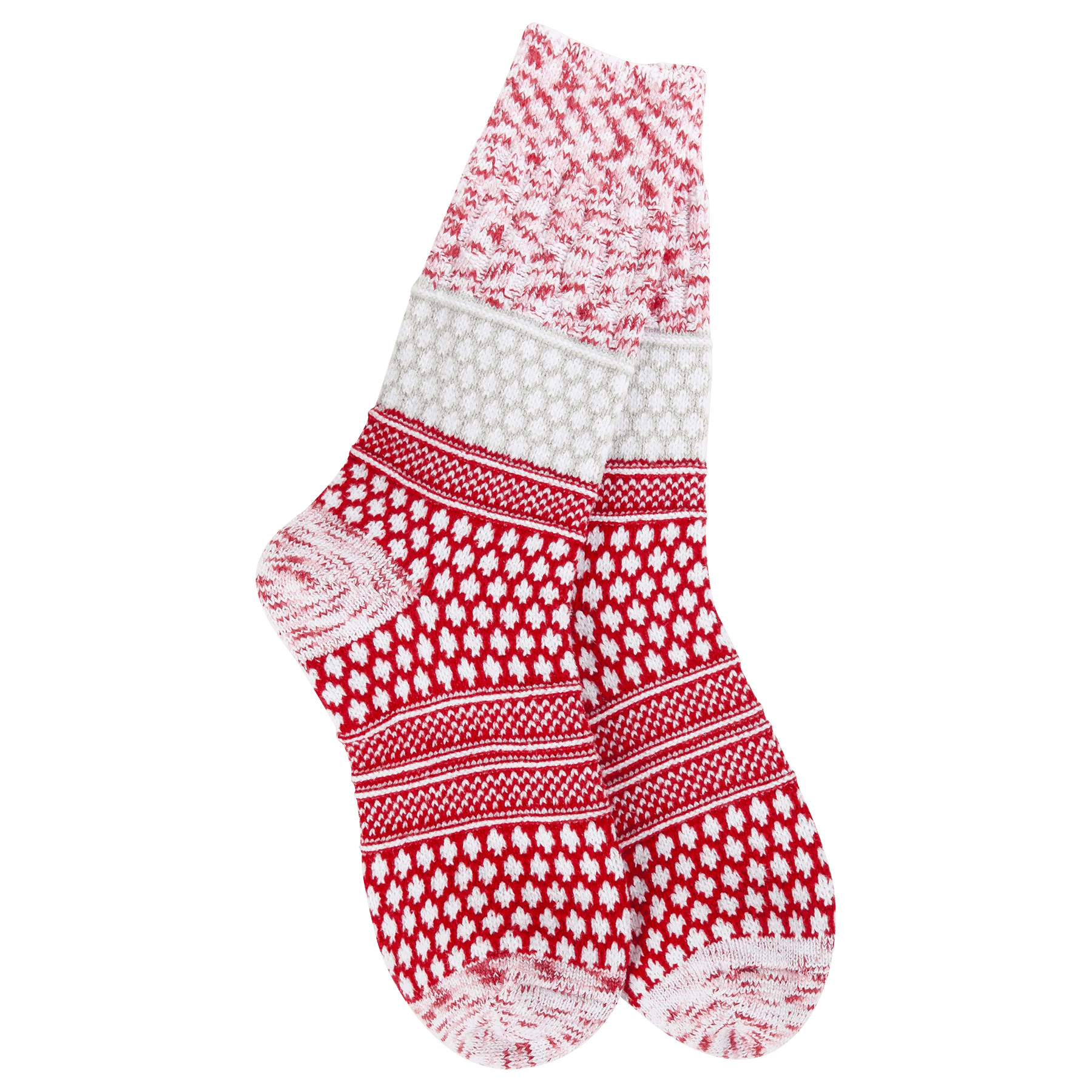 World's Softest Weekend Gallery Holiday Textured Crew | Peppermint Multi