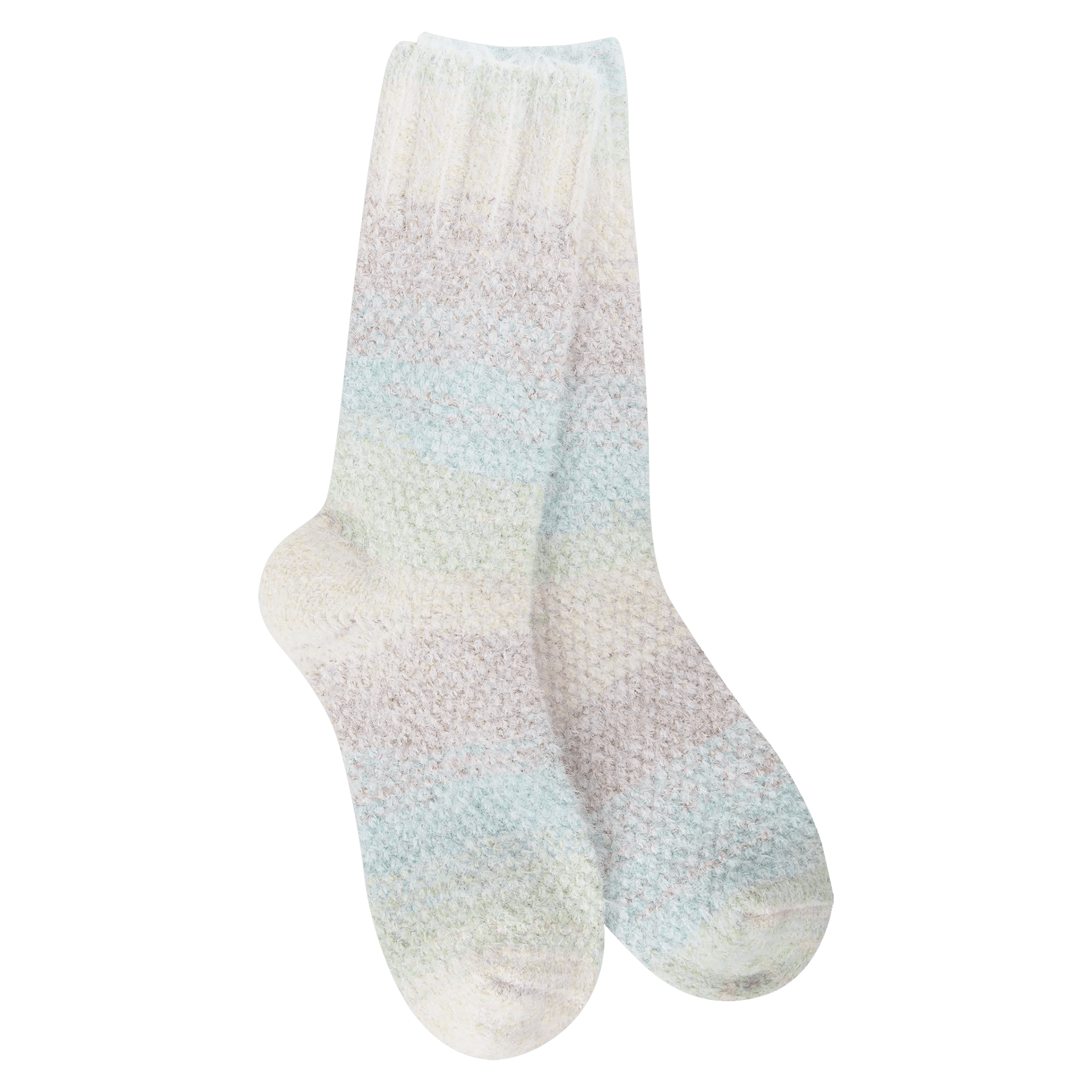 World's Softest Weekend Ombre Feather Crew Socks | Blue Raspberry - Juli's Wearable Art