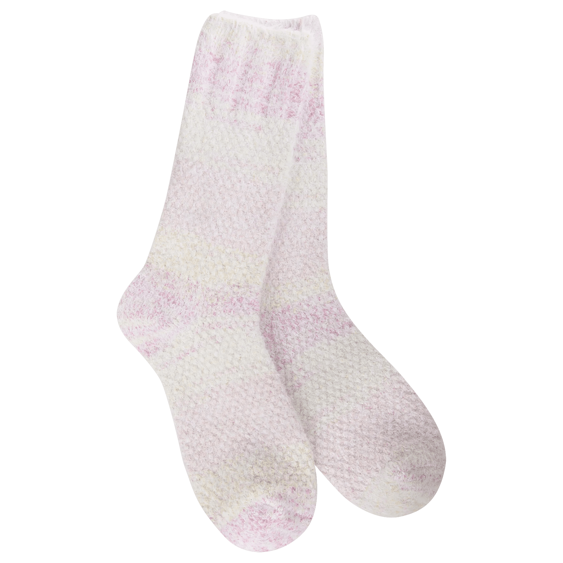 World's Softest Weekend Ombre Feather Crew Socks | Pink Lemonade - Juli's Wearable Art