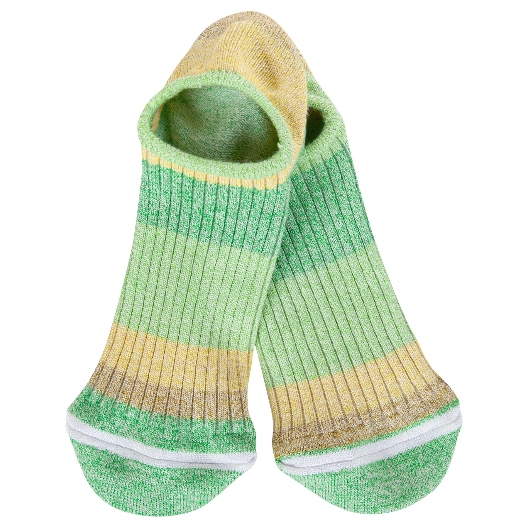 World's Softest Weekend Ombre Rugby Light Low Socks | Lemon Lime - Juli's Wearable Art