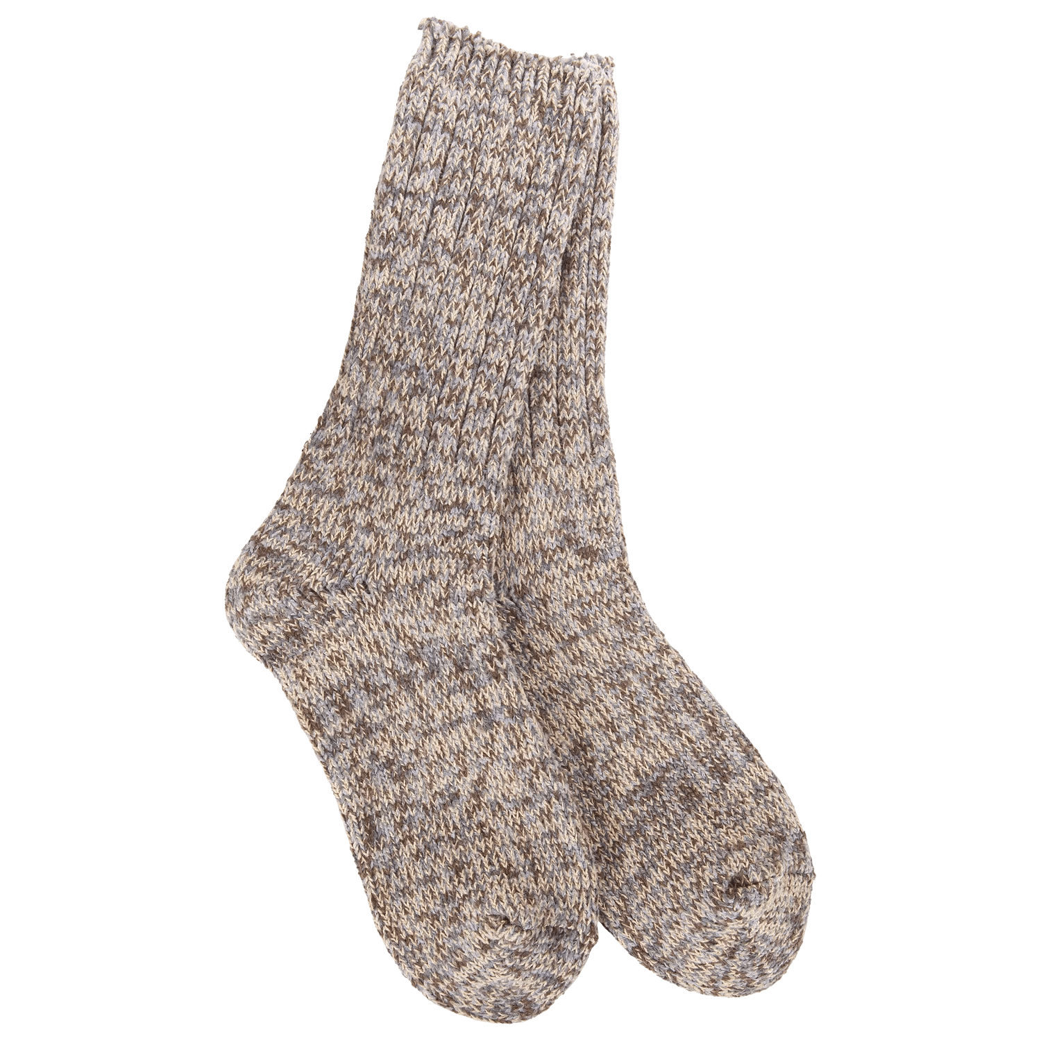 World's Softest Weekend Ragg Cable Crew Socks - Nutty - Juli's Wearable Art