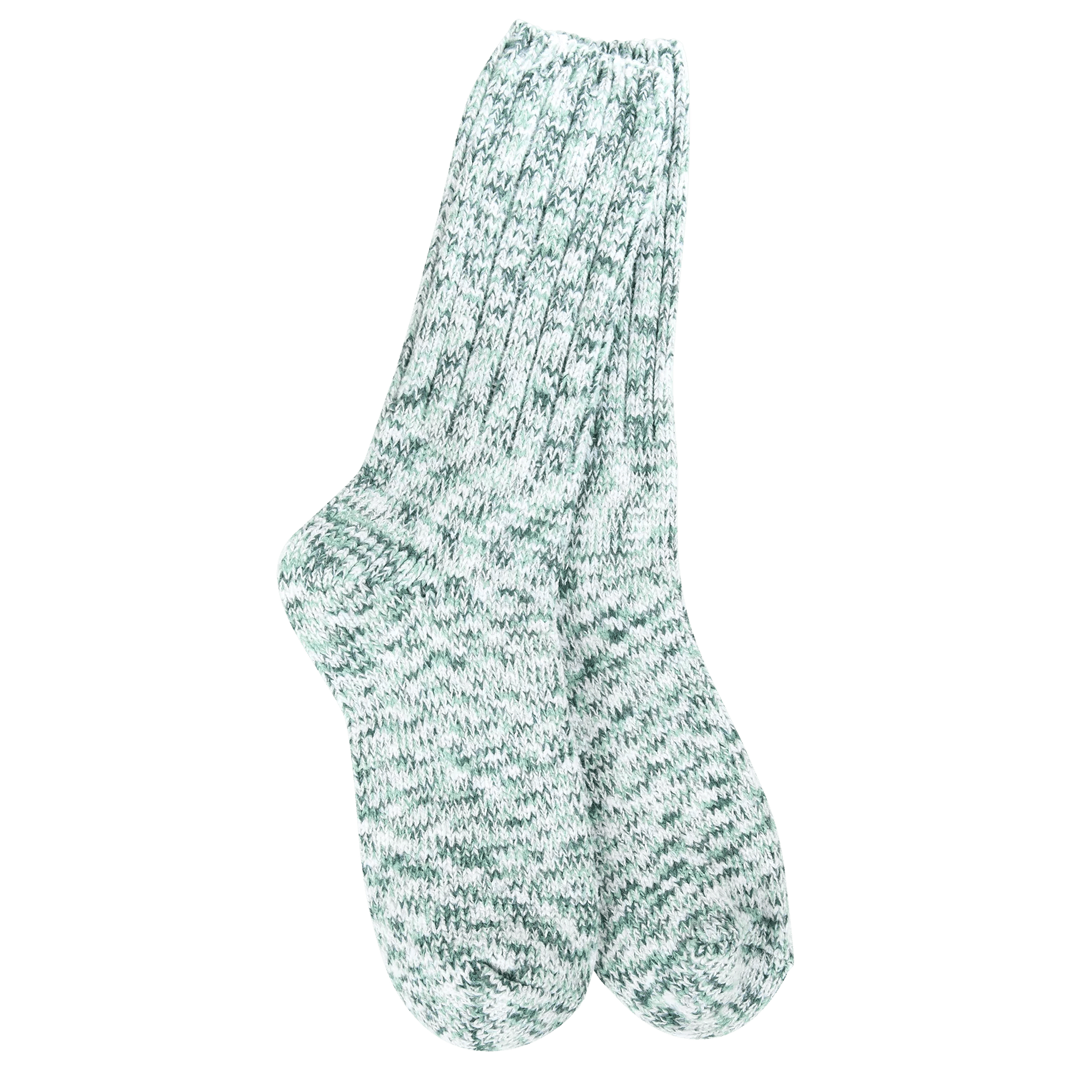 World's Softest Weekend Ragg Cable Crew Socks - Spruce - Juli's Wearable Art