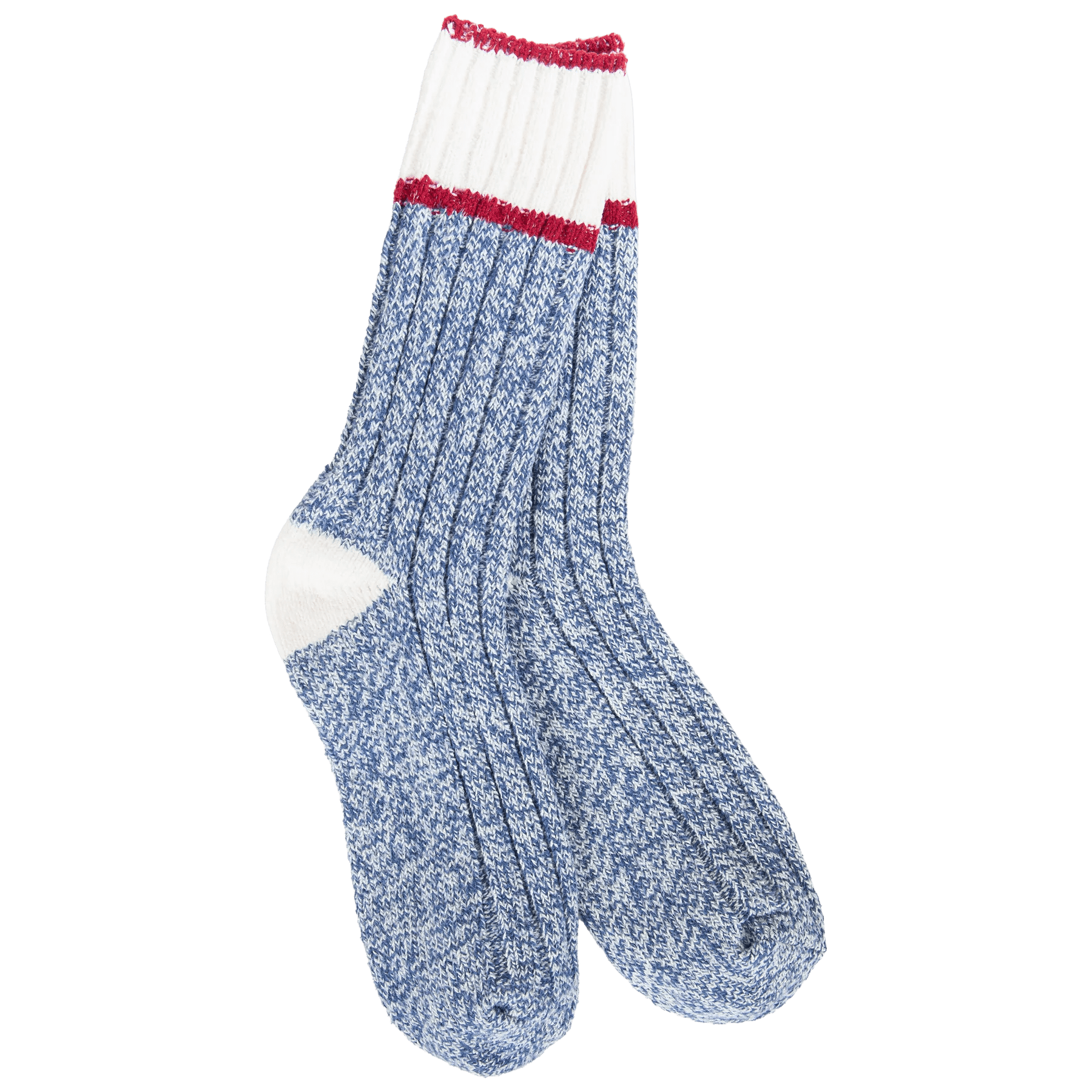 World's Softest Weekend Ragg Colorblock Crew Sock | Red White + Blue