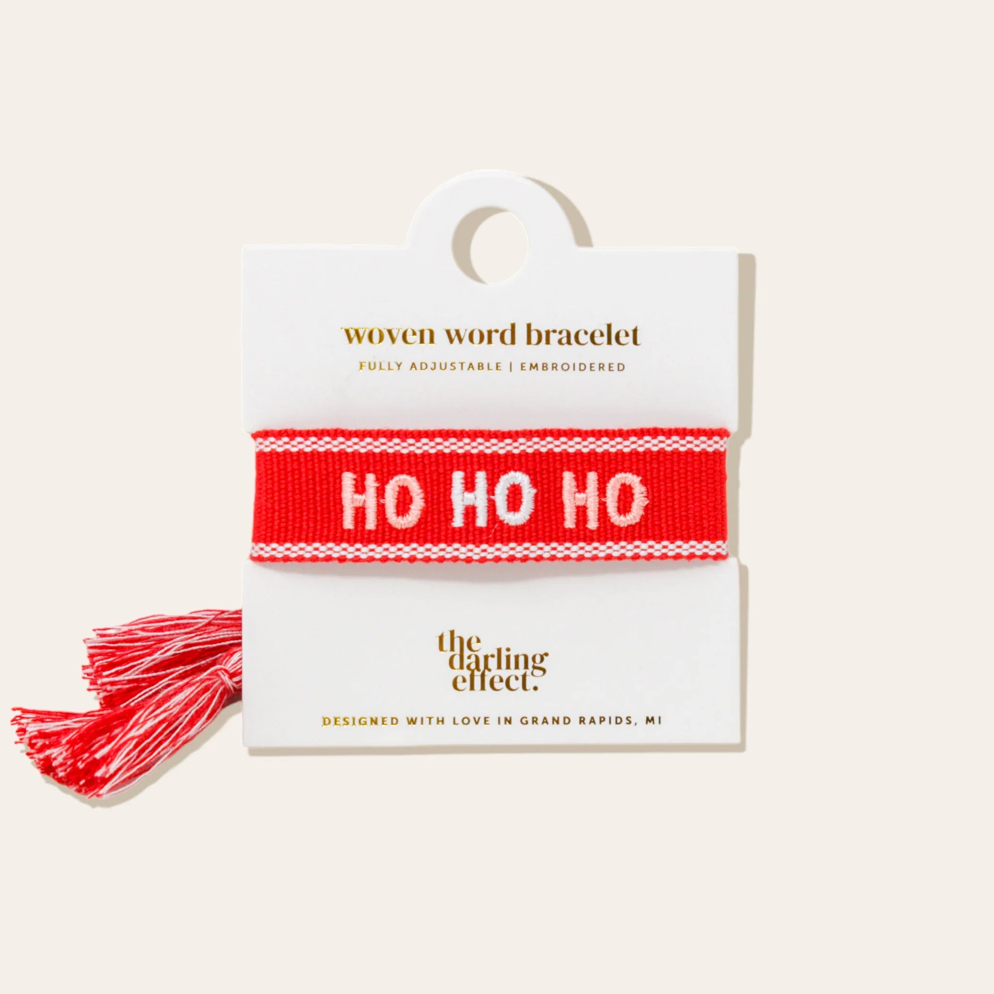 The Darling Effect Holiday Woven Word Bracelets