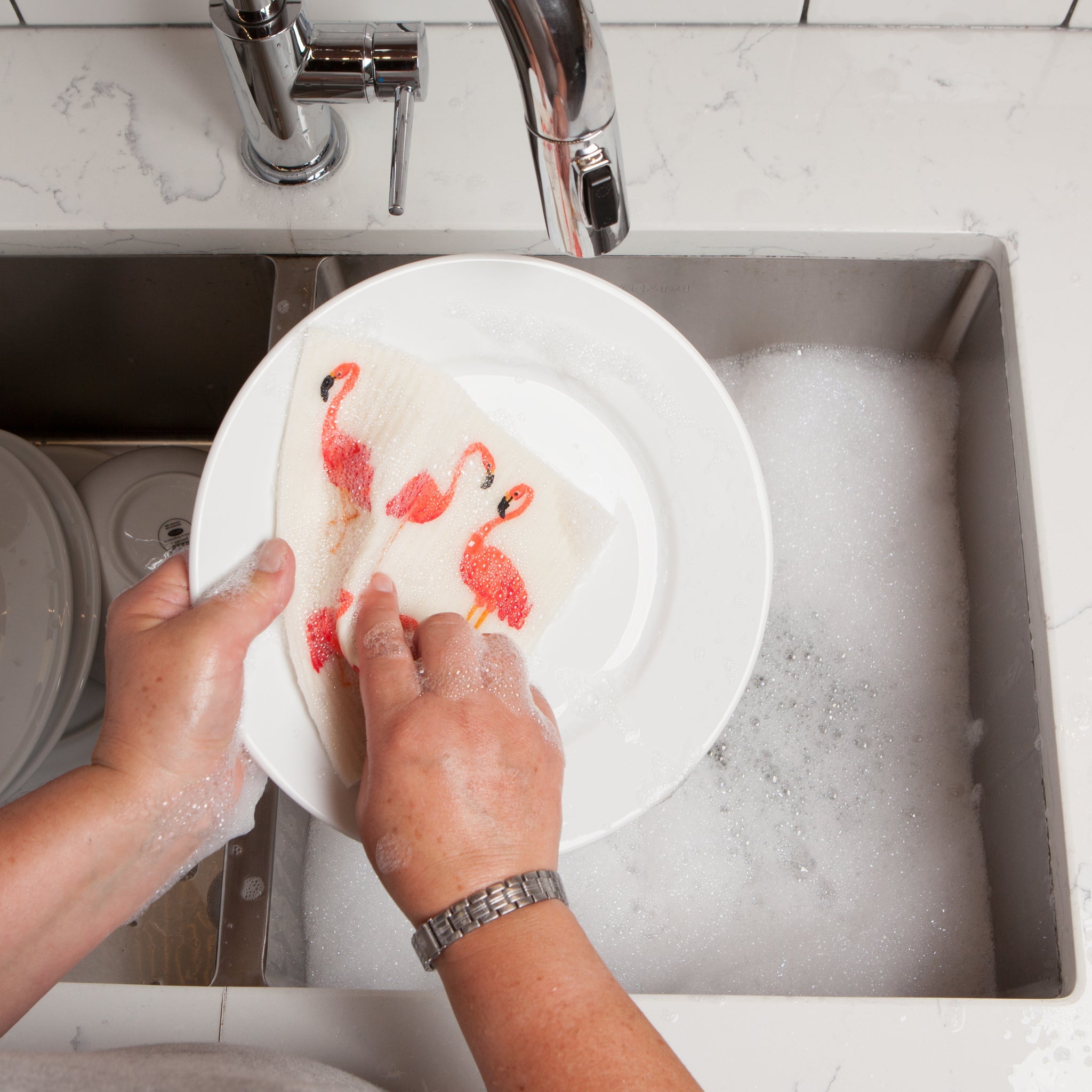 Flamingos Swedish Sponge Cloth