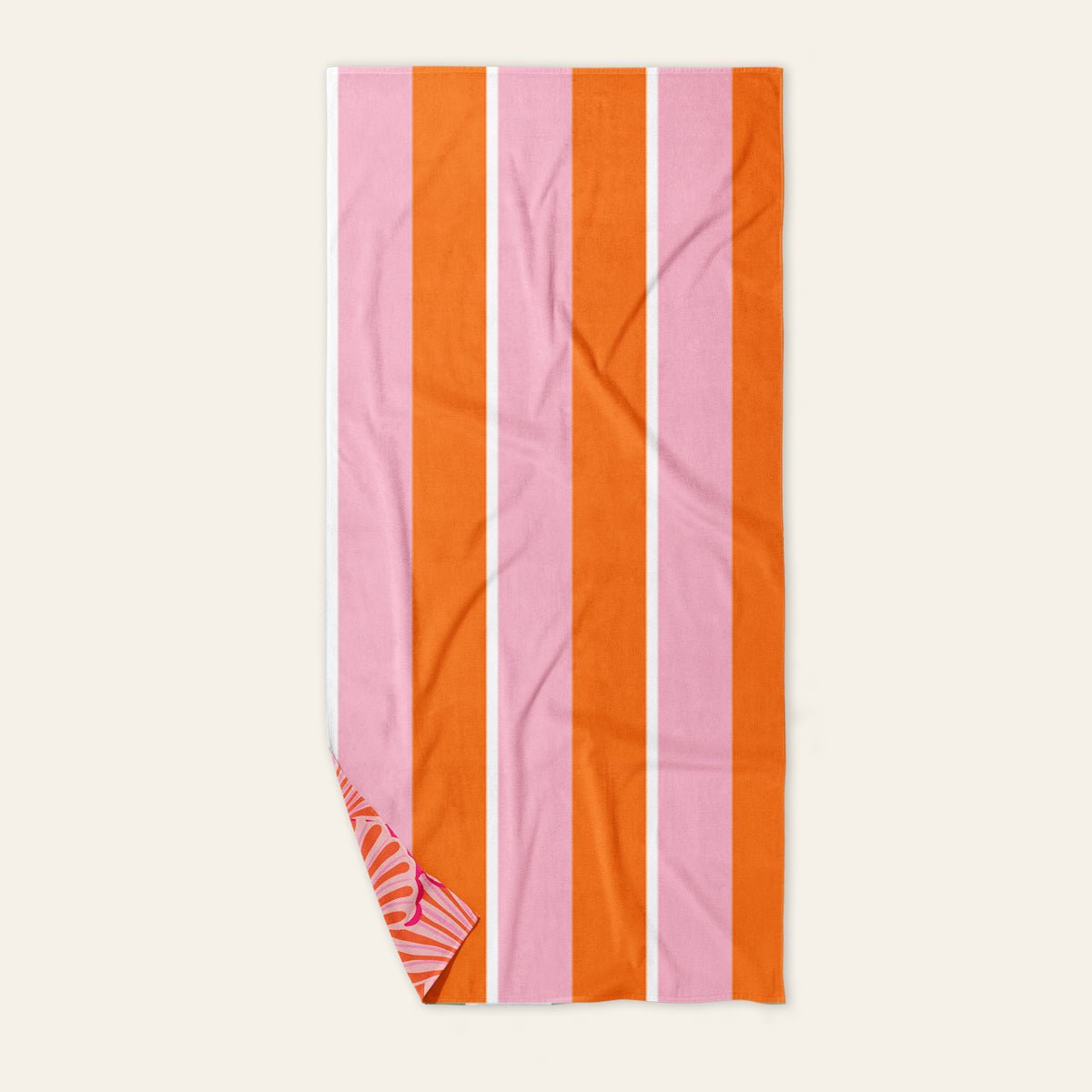 XL Quick - Dry Beach Towel | Sicily Stripes Pink - Juli's Wearable Art