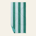 XL Quick - Dry Beach Towel | Sicily Stripes Teal - Juli's Wearable Art