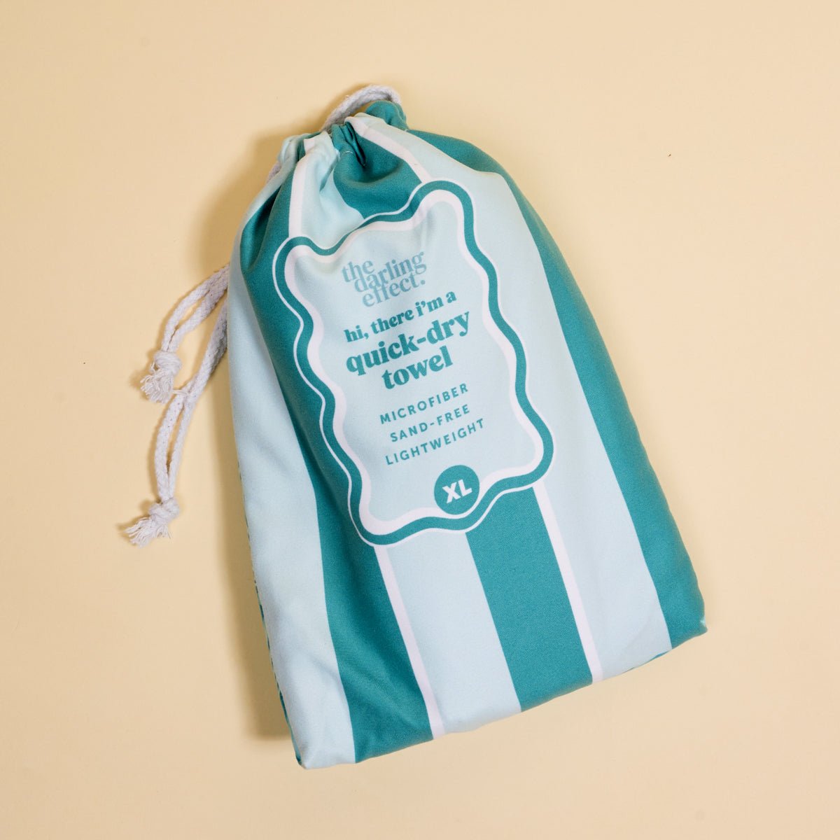 XL Quick - Dry Beach Towel | Sicily Stripes Teal - Juli's Wearable Art