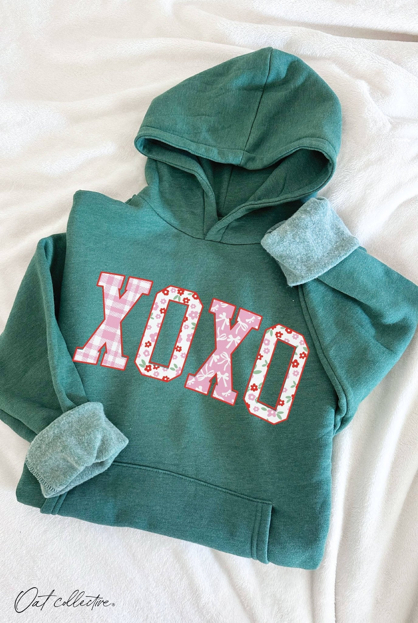 XOXO Pattern Hoodie Pullover Sweatshirt - Juli's Wearable Art