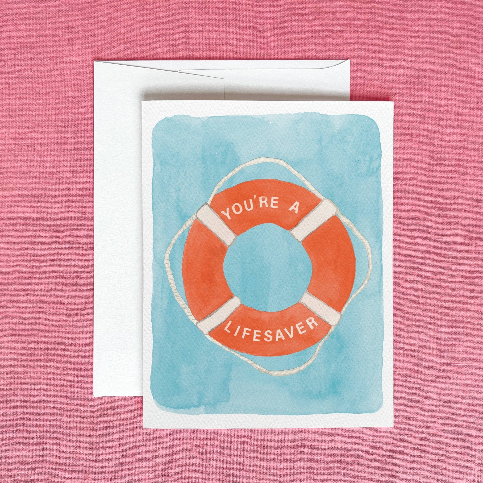 You're a Lifesaver Greeting Card | Coastal Thank You Card - Juli's Wearable Art