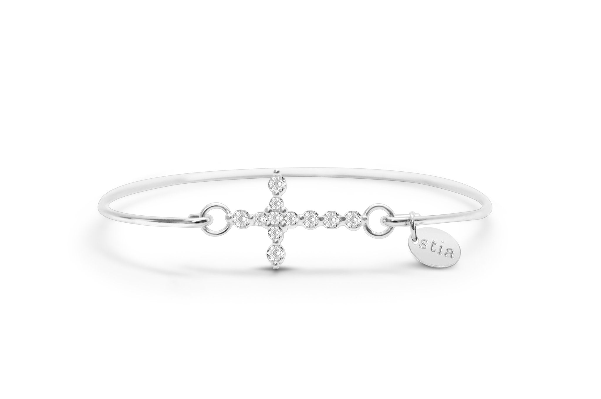 Stia Pavé Icon Bracelet Diamond Prong Cross