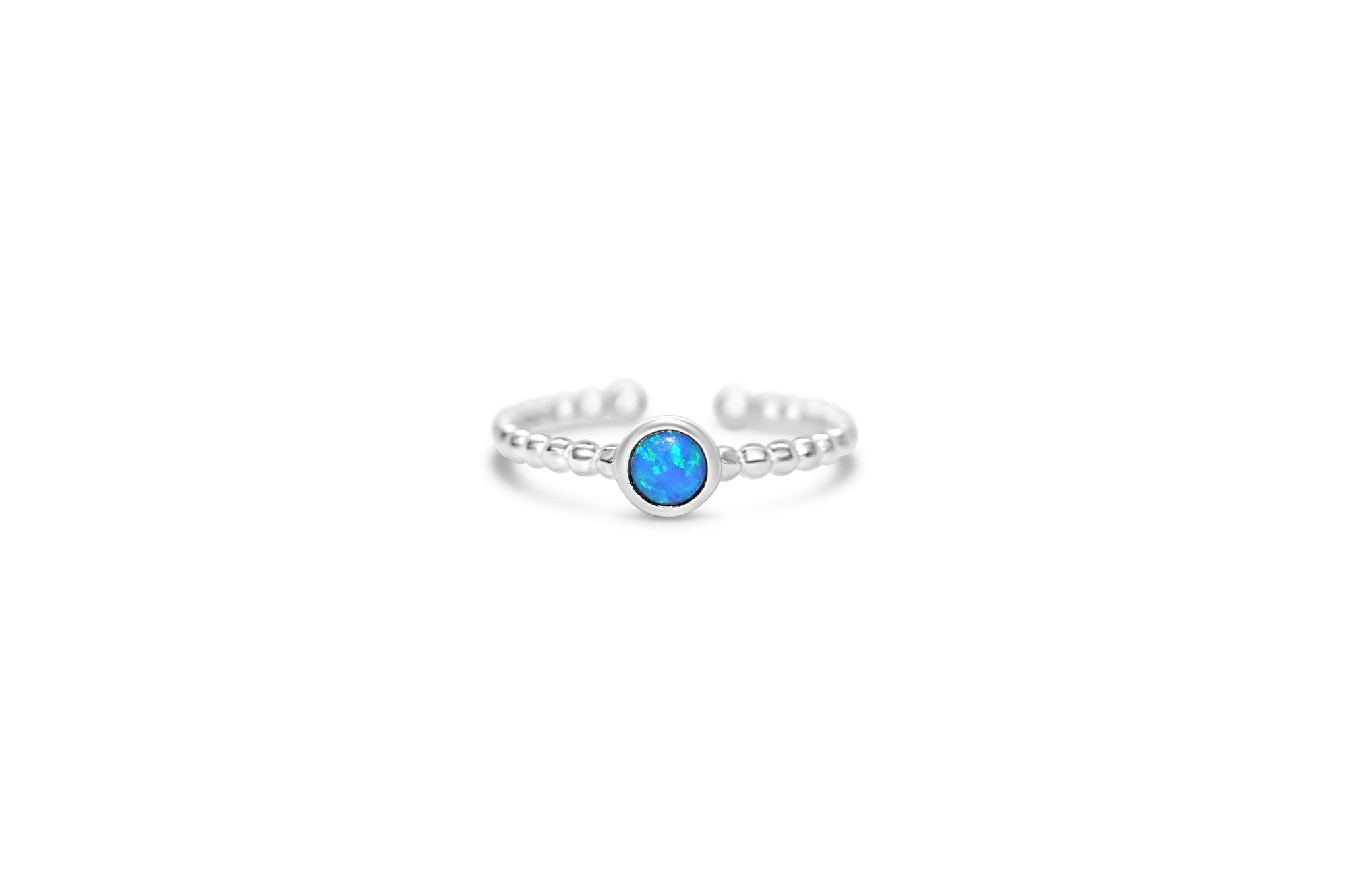 Stia It Fits! Blue Opal Bezel Droplet Wire Ring