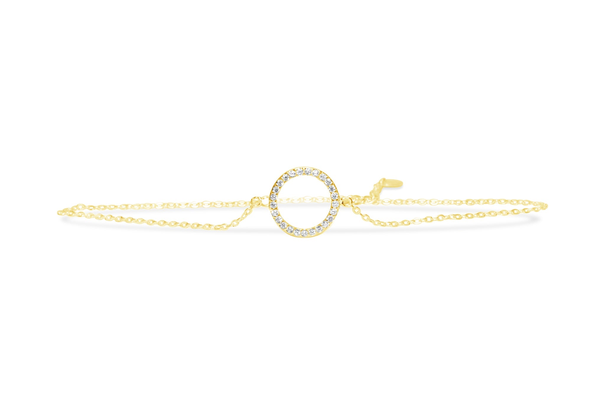 Stia Anklet- Pave Open Circle- Gold