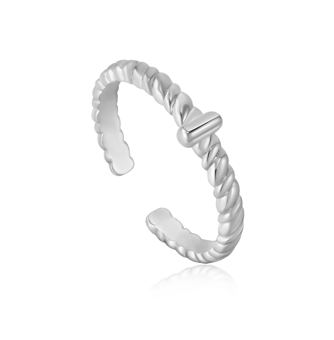 Ania Haie Ropes & Dreams - Rope Twist Adjustable Silver Ring
