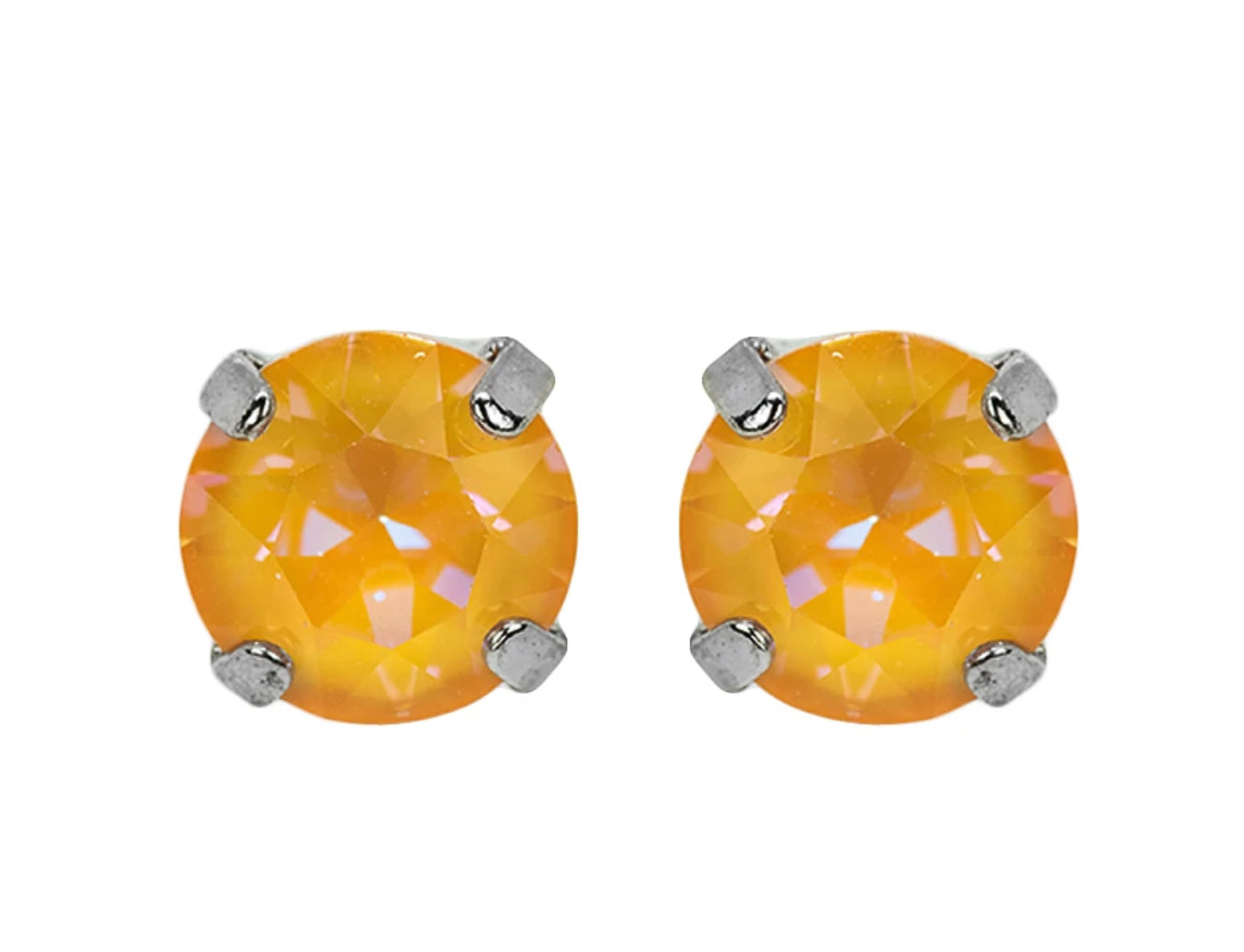 Mariana Rhodium Plated Must-Have Everyday Post Earrings in Sun-Kissed "Peach"