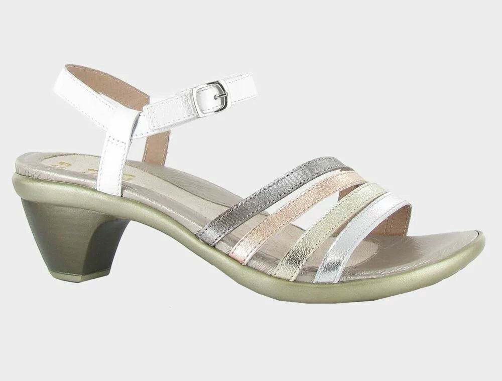 NAOT Current Sandal - Soft Silver/Radiant Gold/Soft Rose/Silver Threads/White Pearl