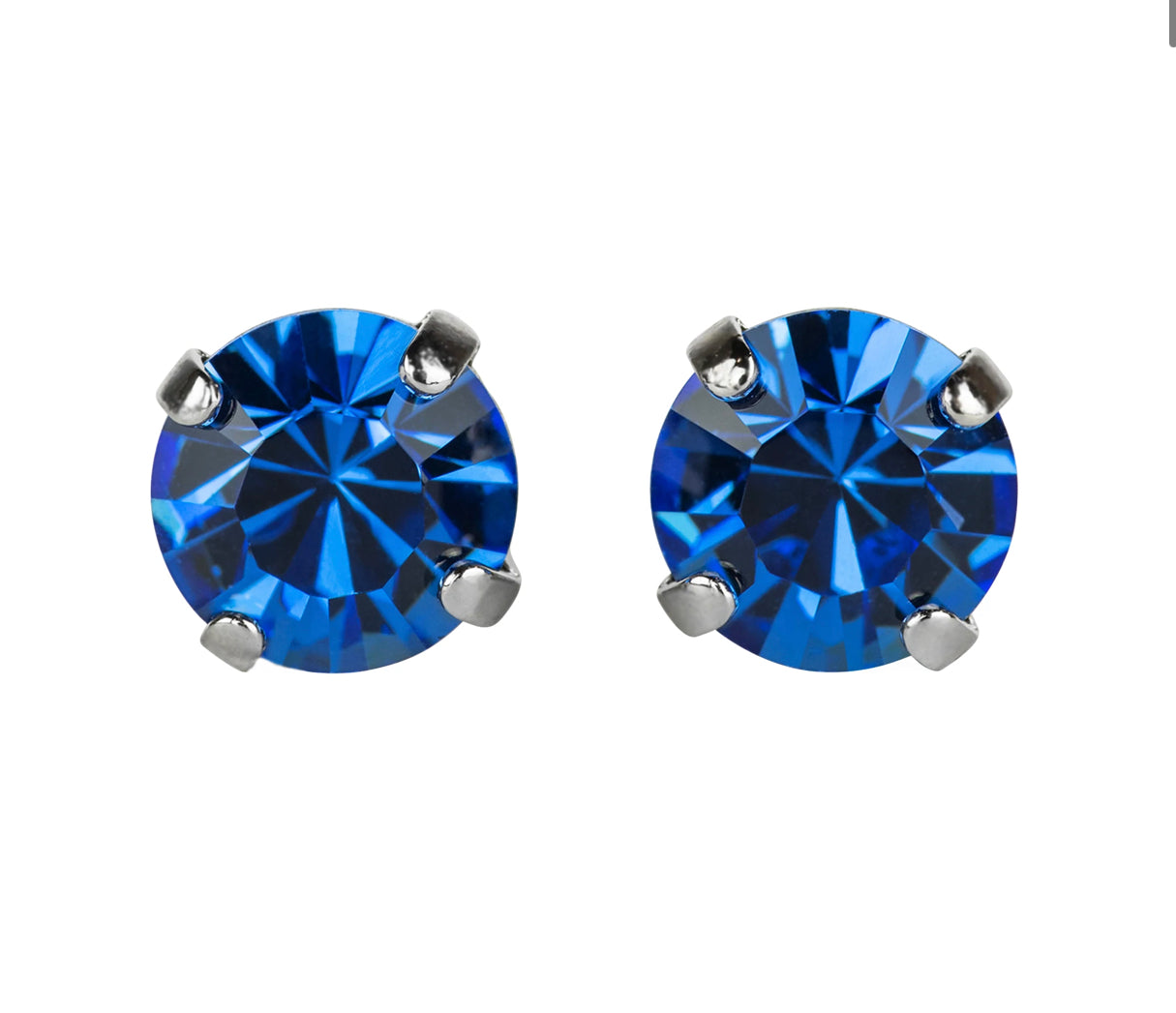 Mariana Rhodium Plated Must-Have Crystal Post Earrings in "Sapphire”