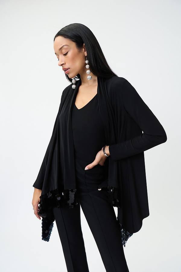 Joseph Ribkoff Black Sequin Detail Relaxed Fit Cover-up