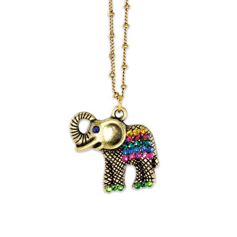 Anne Koplik Bhavani Crystal Elephant Necklace