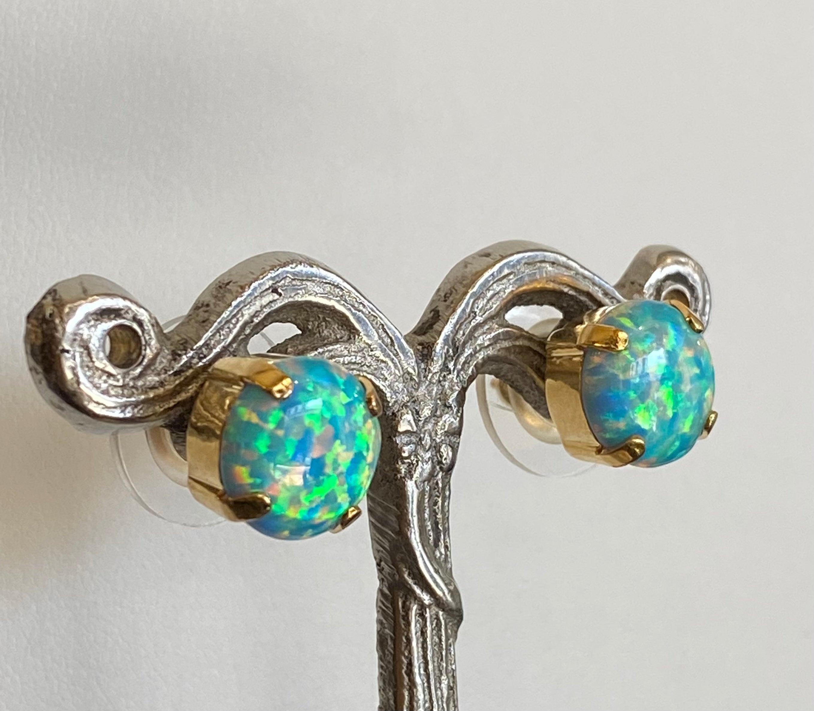 Mariana Single Stone Post Earrings in Opal