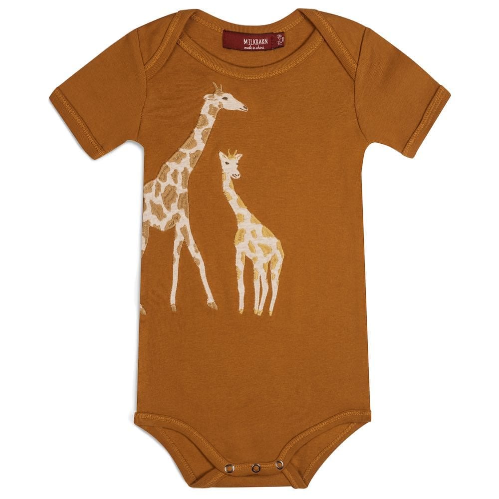 Milkbarn Appliqued One-Piece - Giraffe