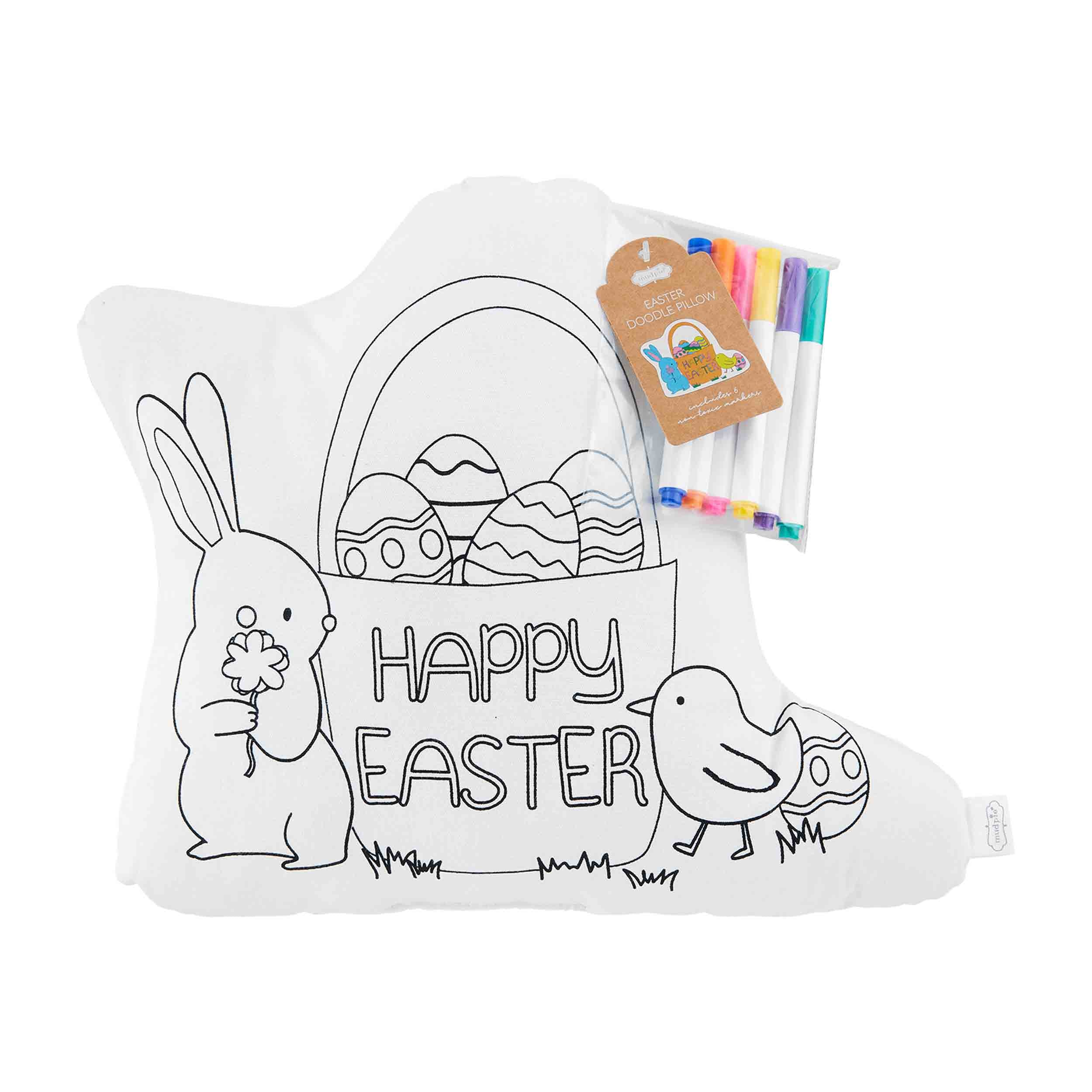 Mudpie Easter Basket Doodle Pillow Set
