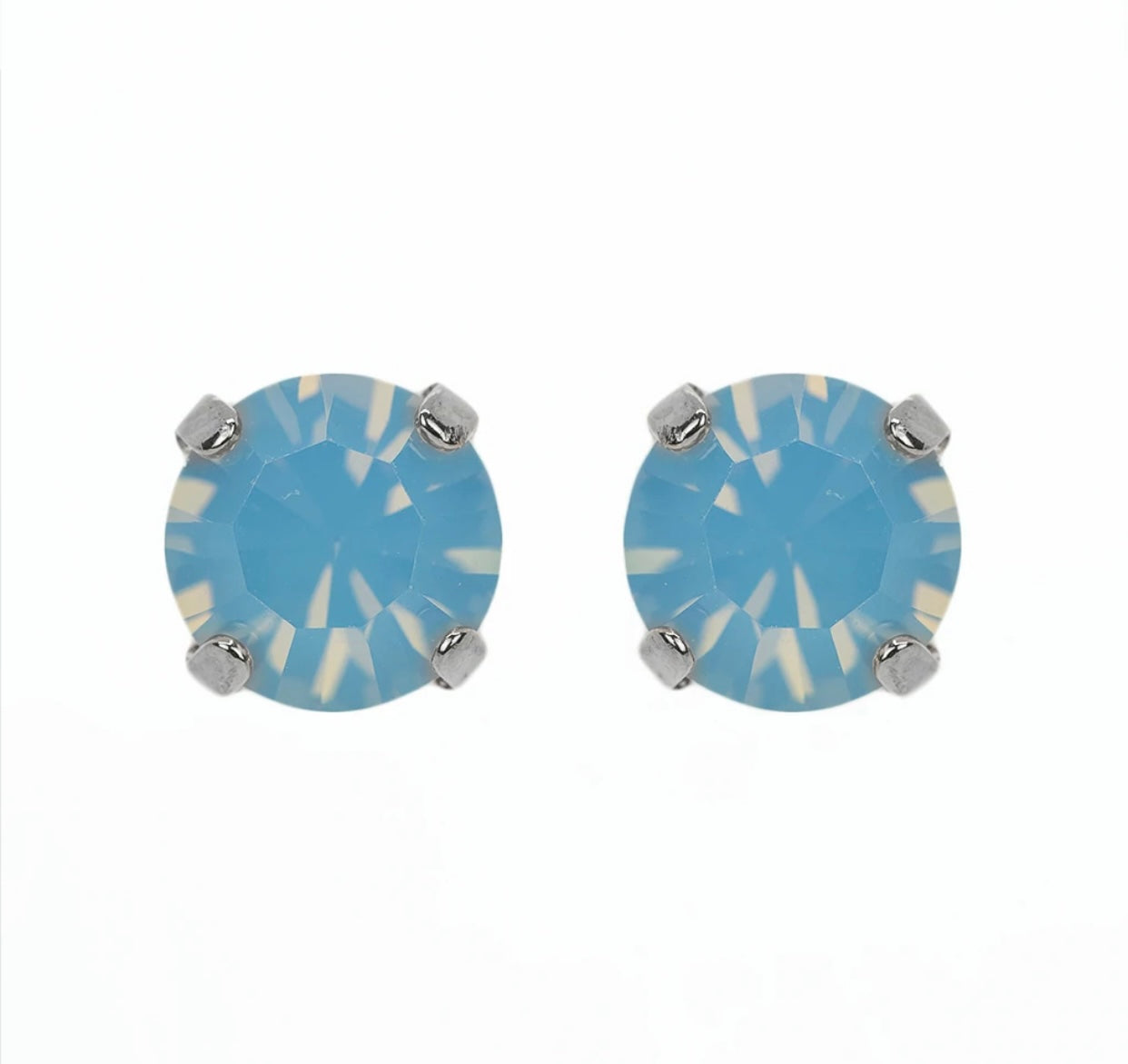 Mariana Silver Must-Have Single Stone Post Earrings in "Blue Opal"