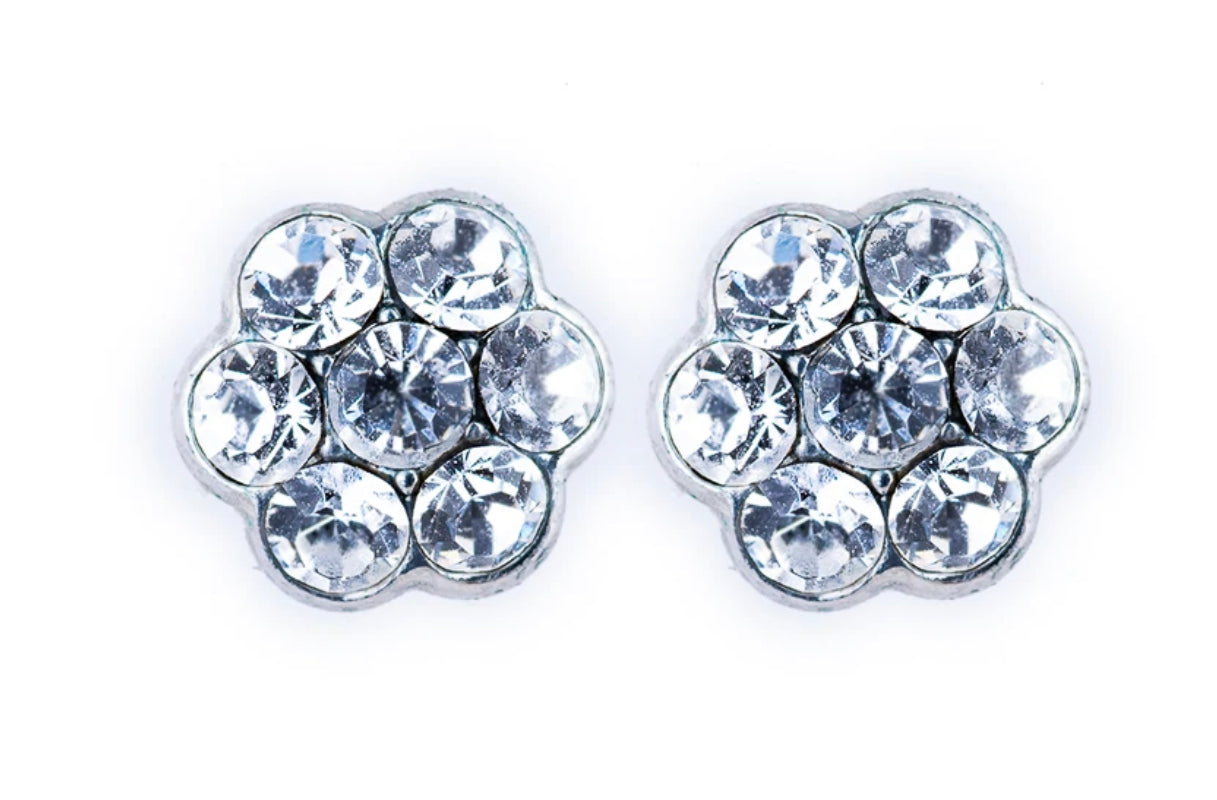 Mariana Silver Petite Crystal Flower Post Earrings in Clear