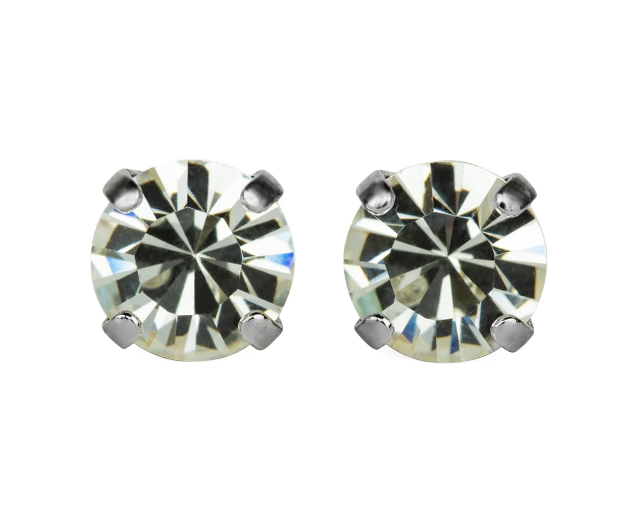 Mariana Antiqued Silver Must-Have Crystal Post Earrings in "Clear”