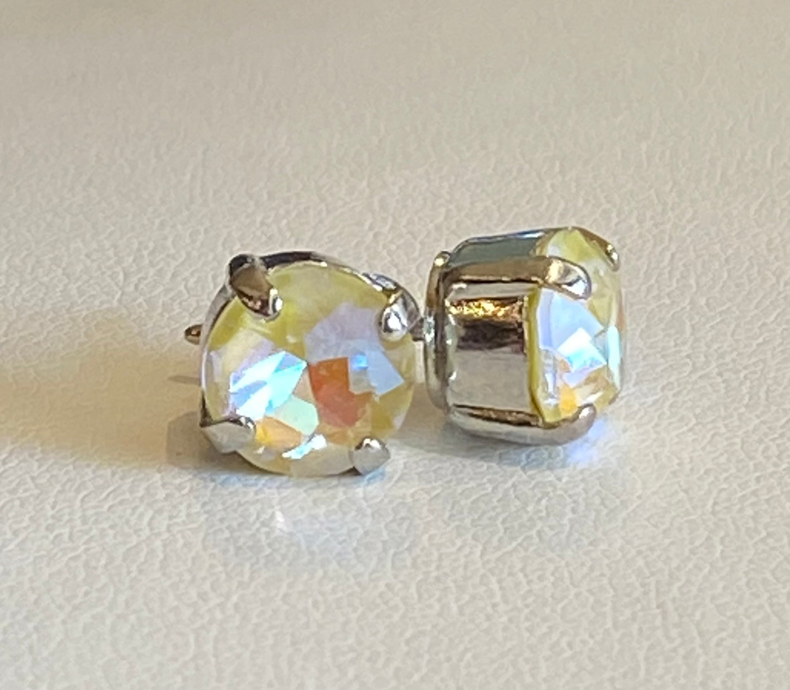 Mariana Silver Crystal Post Earrings in “Sun-Kissed Jonquil”
