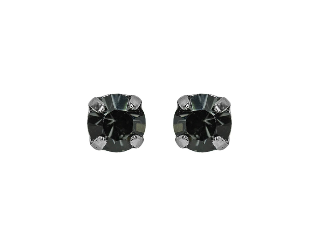 Mariana Rhodium Plated Must-Have Crystal Post Earrings in “Silver Night”