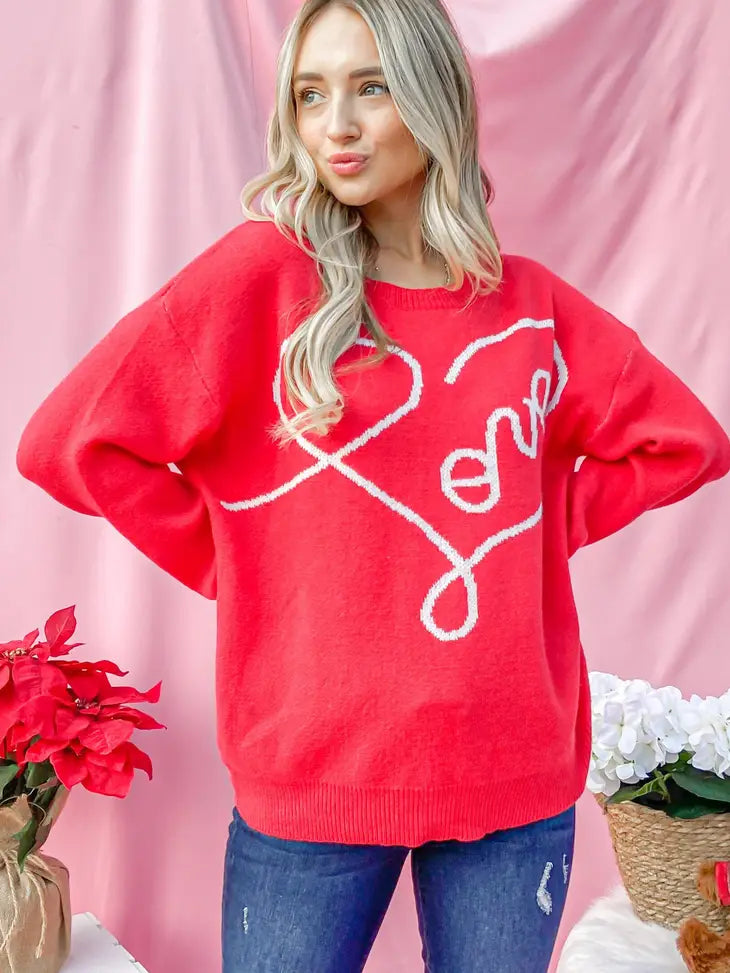Love Valentine's Day Pullover Sweater