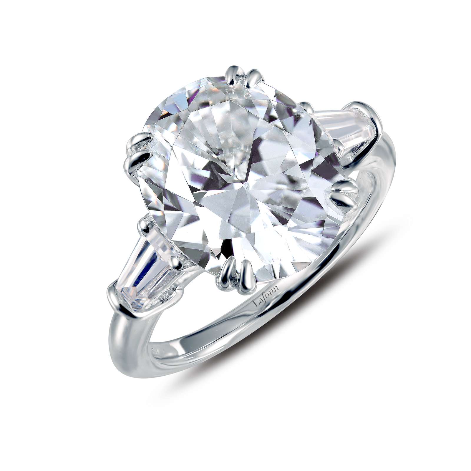 Lafonn Lassaire® Classic Three-Stone Engagement Ring (Baguette Style)