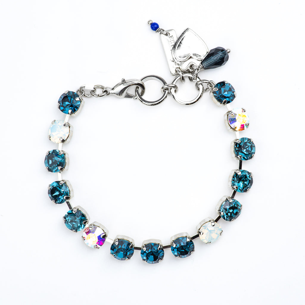 Mariana Antique Silver Must-Have Everyday Crystal Bracelet in "Mood Indigo"