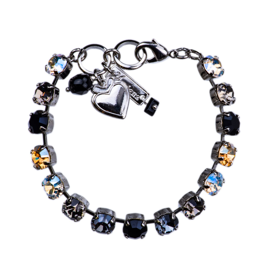 Mariana Rhodium Plated Must-Have Everyday Crystal Bracelet in “Black Orchid”