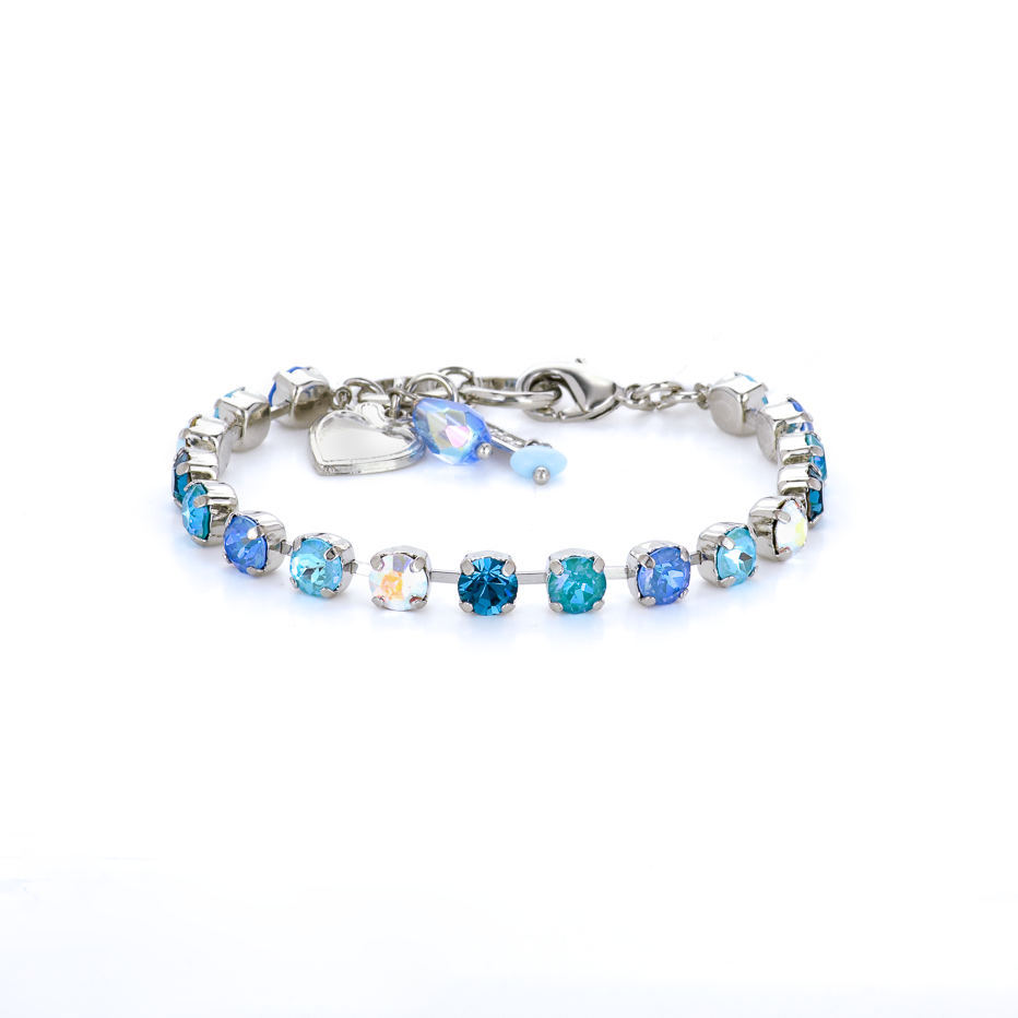 Mariana Rhodium Plated Round Petite Crystal Bracelet in Tranquil