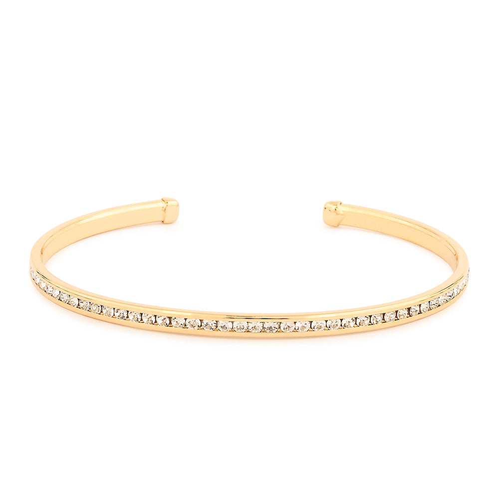 Maya J - Yellow Gold & Crystal Birthstone Cuff Bracelets