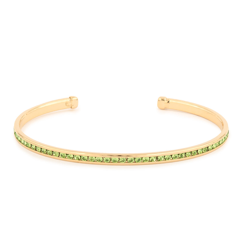 Maya J - Yellow Gold & Crystal Birthstone Cuff Bracelets