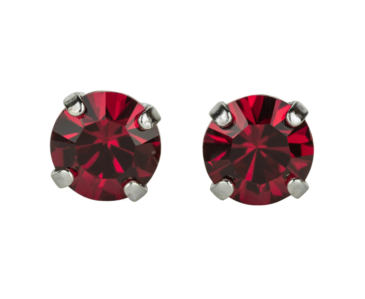 Mariana Rhodium Plated Must-Have Crystal Post Earrings in “Ruby”