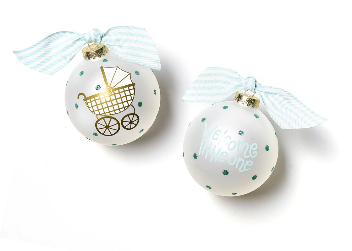 Coton Colors- Welcome Little One Carriage Glass Ornament