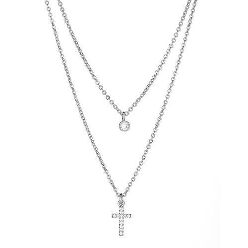 Cross Double Layered Necklace