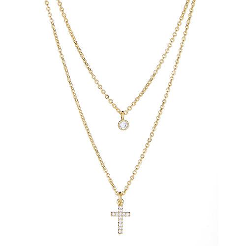 Cross Double Layered Necklace
