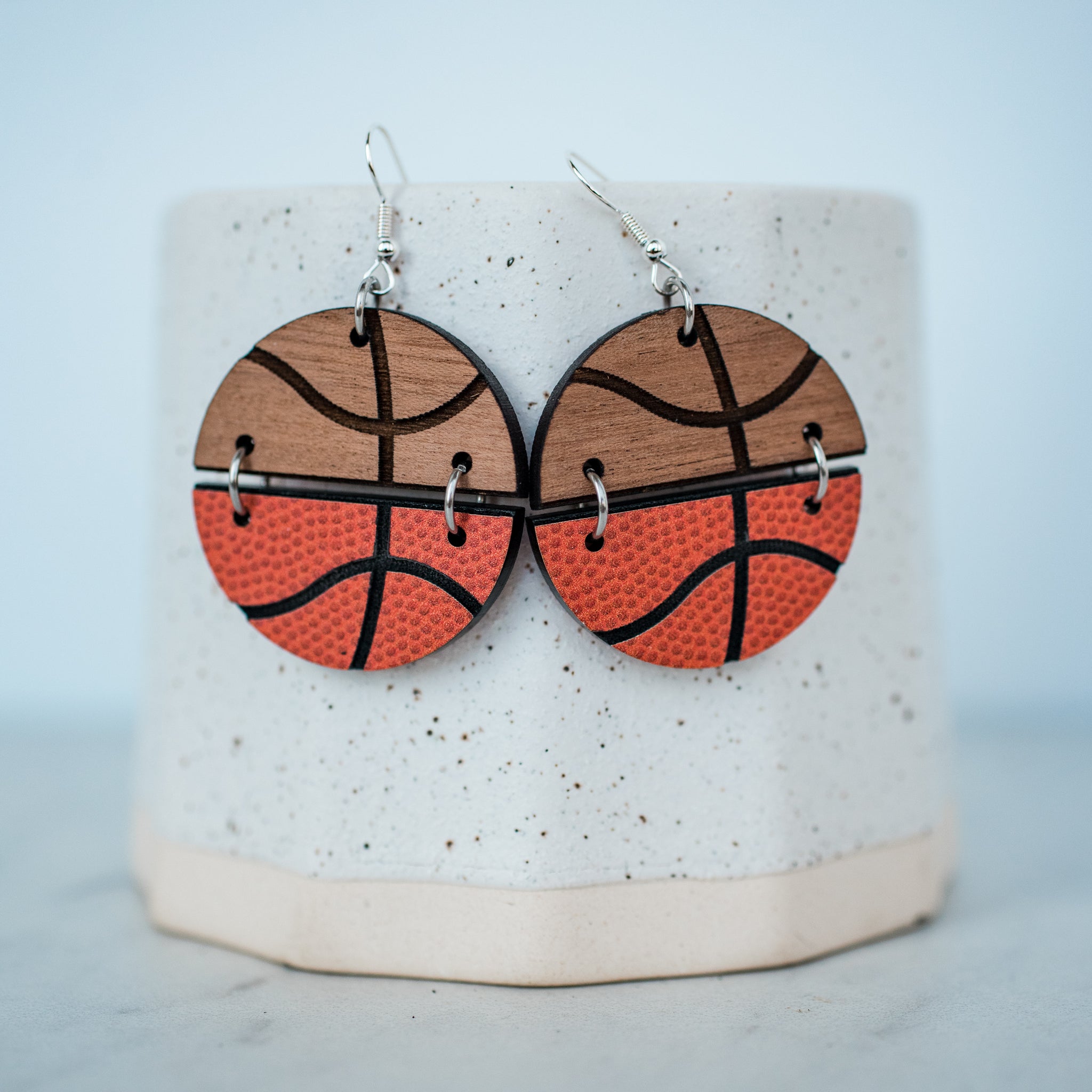 Hello Happiness Basketball Earrings