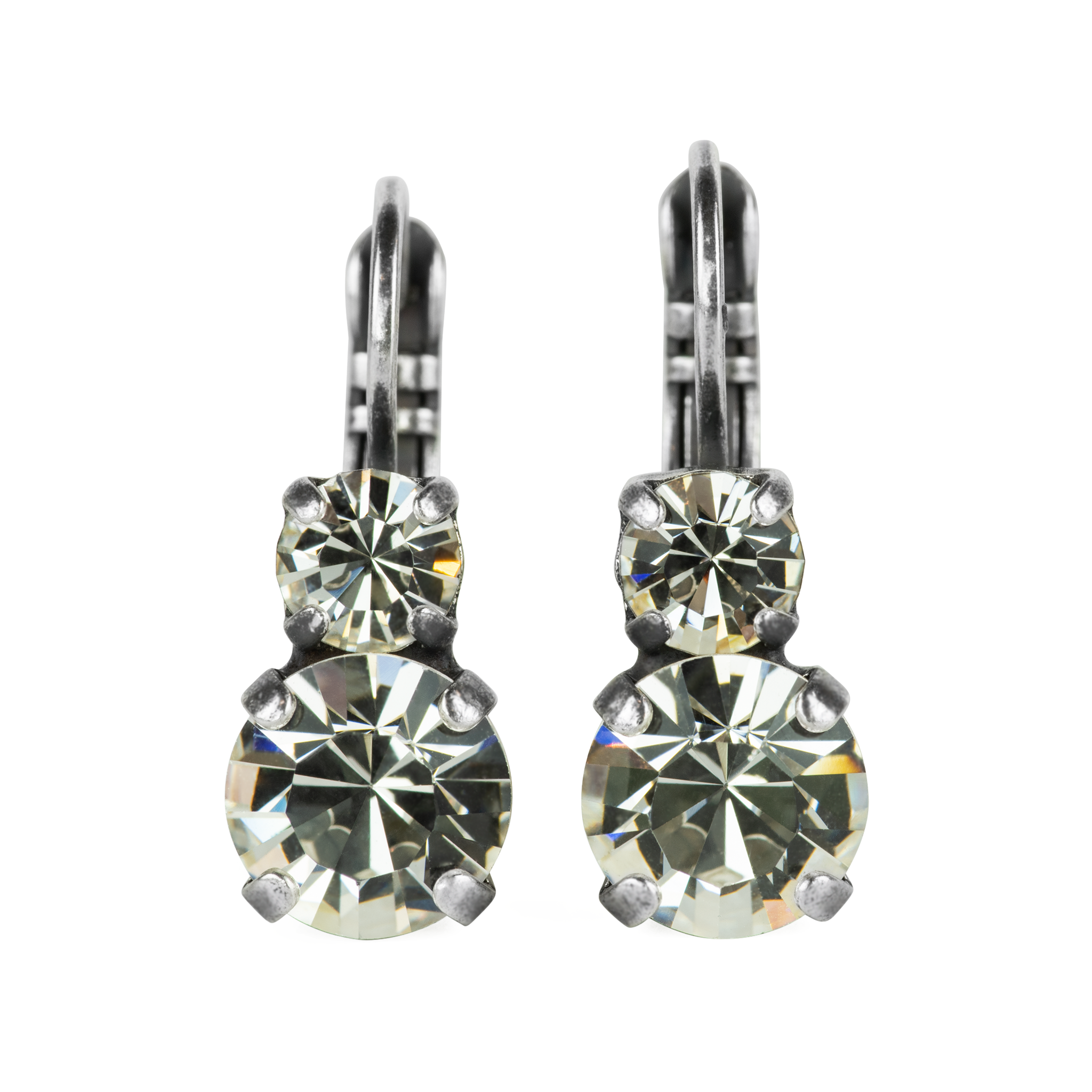 Mariana Silver Must-Have Double Stone Crystal Leverback Earrings in “On A Clear Day"
