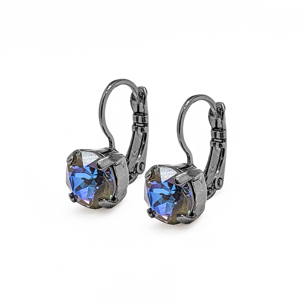 Mariana Gray Plated Must-Have Everyday Crystal Leverback Earrings in Sun-Kissed "Midnight"