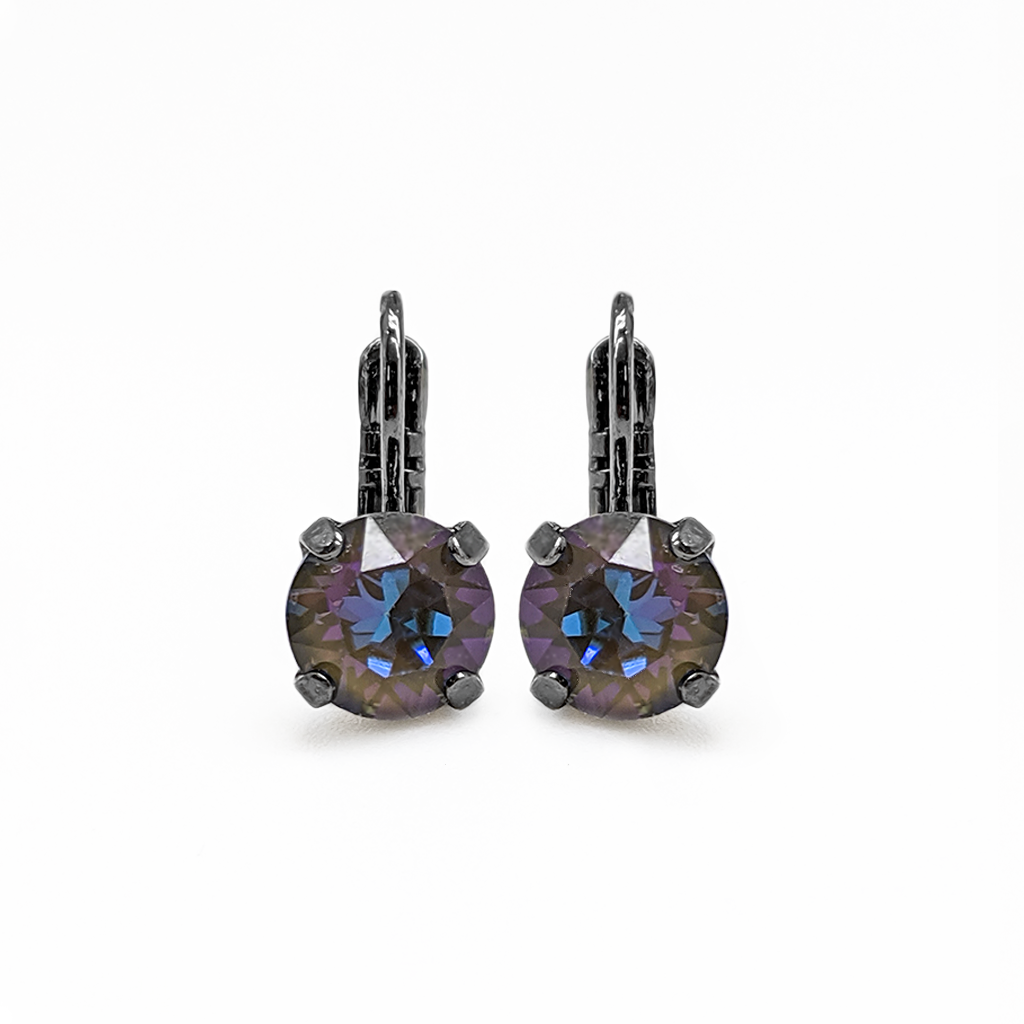 Mariana Gray Plated Must-Have Everyday Crystal Leverback Earrings in Sun-Kissed "Midnight"