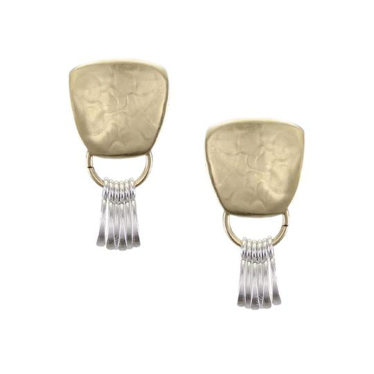 Marjorie Baer Tapered Square with Ring and Fringe Post Earrings