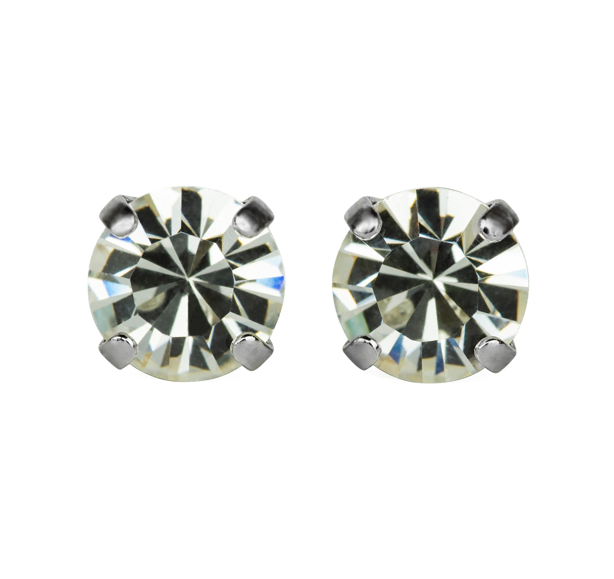 Mariana Antiqued Silver Must-Have Crystal Post Earrings in “Black Diamond