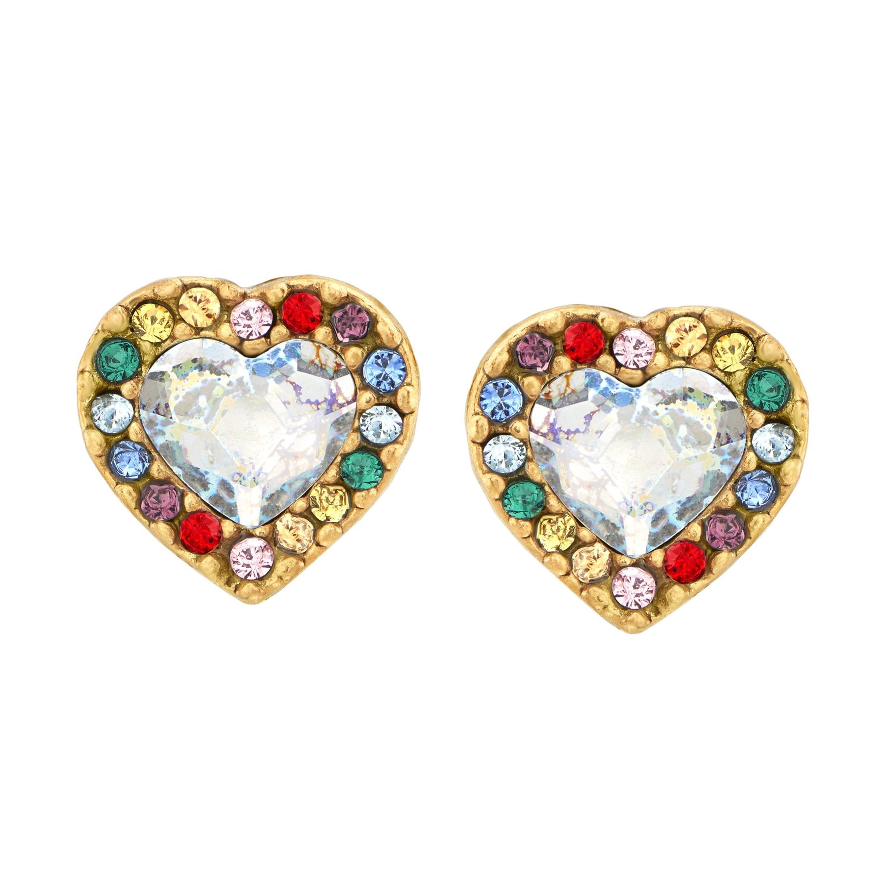 Luca + Danni Crystal Heart Stud Earrings in Ombre