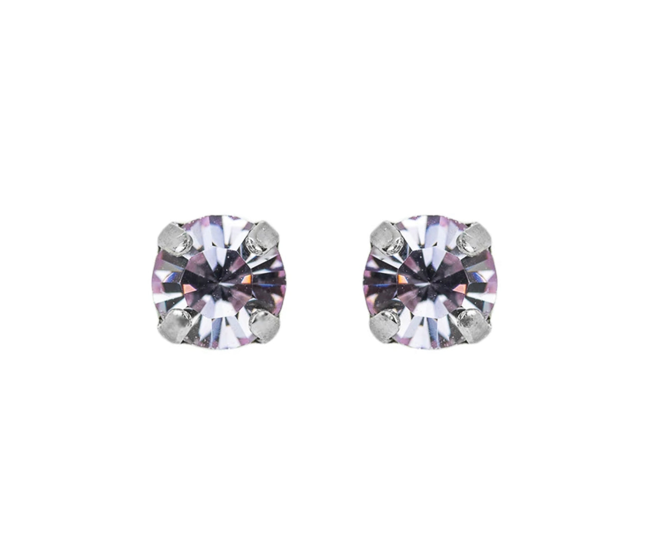 Mariana Antiqued Silver Must-Have Petite Crystal Post Earrings in "Violet”